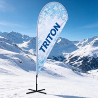 Drapeau à plumes imprimé sur mesure, vente en gros, OEM, affichage publicitaire extérieur, kit de drapeau de plage