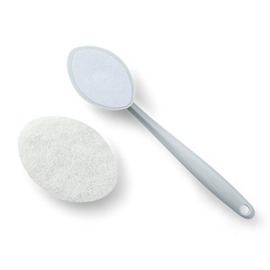 Brosse éponge à long manche pour l'hygiène et le nettoyage de la salle de bain, avec tête de rechange, blanc, rose, gris - Product Image 5