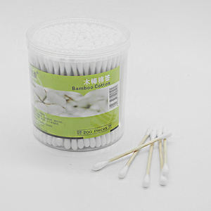 200 cotons-tiges à double embout rond <span class=keywords><strong>avec</strong></span> <span class=keywords><strong>tige</strong></span> en bois, emballage en pot rond, qualité supérieure, doux et hygiéniques - Product Image 2