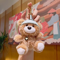 Porte-clés en peluche ours mignon de dessin animé créatif, personnalisé, doux, parfumé, animaux en peluche, breloque de sac, pendentif, poupée, porte-clés