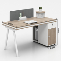 Séparateurs de bureau modernes Poste de travail cloisonné Personnel en bois Meubles de table de travail