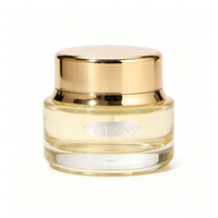 Ensemble de flacons en verre transparent pour cosmétiques avec bouchon doré poli, logo personnalisé pour marque, étiquette privée