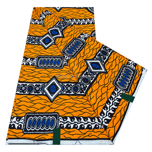 Tissu en Coton Biologique Véritable Wax Africain Batik en Gros, 6 Yards, Tissu Hollandais Écologique pour Confection de Robes et Sacs - Product Image 2