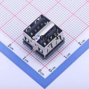 KH-2AF180-10 USB Connector Through hole Component (THT) Connector Type-A Female Through Hole 4Px2 - Product Image 1