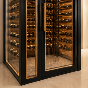 Custom <b>Black</b> Walk in Wine Cellar Glass Door Led Display Storage <b>Cabinet</b> for Home Hotel Bar Jg002 Luxury Walk in Wine Cellar - Product Image 2