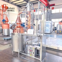 Machine de distillation en cuivre Boben Premium 250L avec chauffage à bain-marie, unité de mélange et de lavage CIP pour la fabrication artisanale de spiritueux