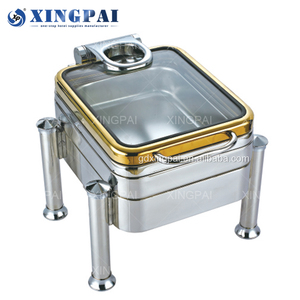 XINGPAI Catering Equipment <span class=keywords><strong>Buffet</strong></span> Acero inoxidable 304 Chafing Dish Calentador de alimentos <span class=keywords><strong>Buffet</strong></span> Set con tapa de vidrio - Product Image 3