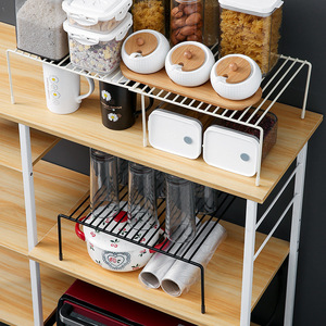 Wholesale LMK260 Retractable Wrought Iron <b>Kitchen</b> Cabinet Dish Utensils Drain Storage Rack Home Condiment Shelf - Product Image 2