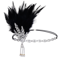 Serre-tête Fascinator à Plumes pour Femme, Coiffe de Mariée, Chapeau pour Mariage, Cocktail, Tea Party, Accessoire Cheveux pour Déguisement Derby Gatsby