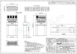 Mup sản xuất 24p 3.1 Loại nam USB-C nối daul-Hàng kẹp 0.8mm USB cắm với PCB Hội Đồng Quản trị kết nối một để C cho chuyển giao - Product Image 5