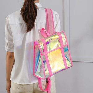 Sac à dos mini laser transparent en PVC pour femme, sac à dos holographique, sac à dos de loisirs pour femme - Product Image 4