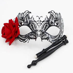 Masque <span class=keywords><strong>de</strong></span> maquillage d'Halloween style antique, demi-masque en fer, cache-yeux, fournitures pour fêtes et festivals, masque noir <span class=keywords><strong>de</strong></span> soirée, personnalisation - Product Image 5