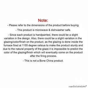 Juego de 6 Platos Laterales/Tercioplatos de Cerámica Multicolores Naranja Pintados a Mano con Diseño Bohemio Mughal Bagheecha, Aptos para Microondas - Product Image 1