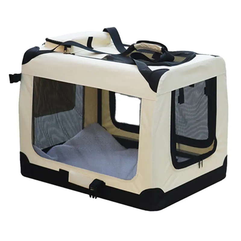 Tenda anjing koper hewan peliharaan luar ruangan, dapat dilipat bernapas hewan peliharaan kucing anjing tas perjalanan pembawa