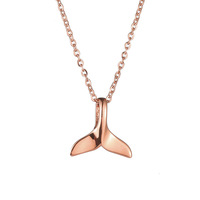 Collier pendentif queue de poisson en acier inoxydable 316L, bijou pour femme, queue de dauphin, placage or véritable PVD, accessoire étanche