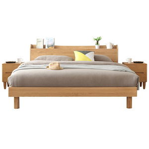 Modernes Massivholz-Bett in King- und <span class=keywords><strong>Queen</strong></span>-<span class=keywords><strong>Size</strong></span> mit Verstellbarer Höhe, Stauraum und Weicher Polsterung, Umweltfreundliches Eichen- oder Kiefernholz-Plattformbettgestell für Schlafzimmer - Product Image 5