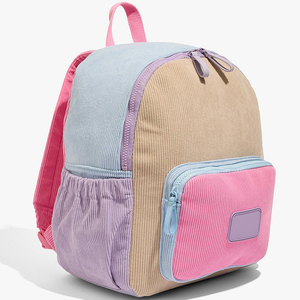 <span class=keywords><strong>Zaino</strong></span> in Velluto a Coste Bicolore per Bambini, Borsa per Libri Macaron, Zainetto per <span class=keywords><strong>Asilo</strong></span> Nido e Scuola - Product Image 3