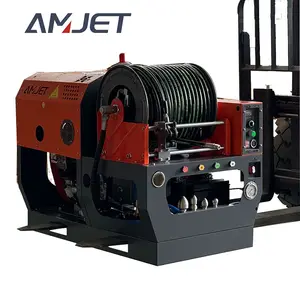 AMJET Flexible 4350psi 40lpm Démarrage sans fil Jet d'égout haute pression Pulvérisateur à jet d'eau haute pression Machine de nettoyage d'égout