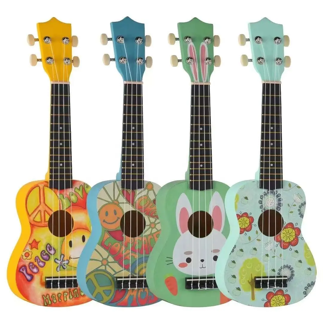 Ukulele coloré pour enfants, petite guitare, vente en gros, usine, économique