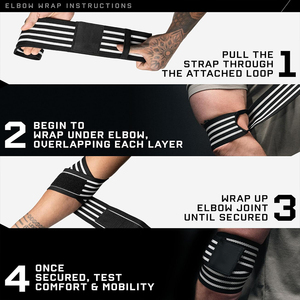 Khuỷu tay nén dây đeo cử tạ khuỷu tay kết thúc tốt đẹp dây đai đàn hồi PowerLifting thể dục và phòng tập thể dục khuỷu tay nén dây đeo cú đúp - Product Image 5