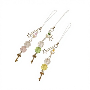 Nouvelle Chaîne de Téléphone Portable en Alliage avec Pendentif Trèfle à Quatre Feuilles et Étoile, Attache de Sac, Modèle XC-24A90 - Product Image 1