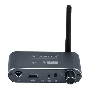 GTMEDIA A1 Drahtloser DAC-Wandler Bluetooth 5.2 Empfänger Audio Koaxial zu R/L 3,5mm Aux-Adapter Mikrofon IR-Fernbedienung