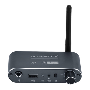 GTMEDIA A1 Conversor DAC Sem Fio Bluetooth 5.2 Receptor De Áudio Coaxial para R/L 3.5mm Aux Adaptador Mic Controle Remoto IR