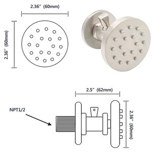 Набор для душа из матового никеля с регулируемым потоком, 4 шт. - Product Image 3