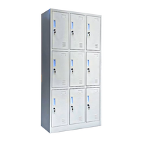 Armoire métallique à 9 portes en acier laminé à froid pour le rangement de vêtements, fabriquée en Chine, idéale pour les hôpitaux