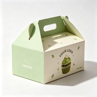 Boîte à emporter en carton mat laminé avec logo personnalisé, pour sushi, bento, biscuits, beignets, pâtisserie, avec fenêtre transparente