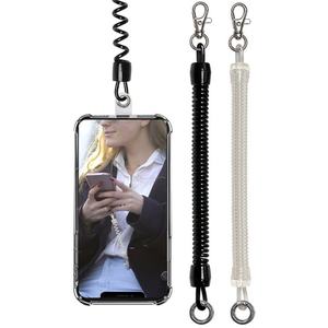 Wholesale Telephone Wire <b>Key</b> Ring Hanging Lobster Clasp Keychain Elastic Loop Spring <b>Lanyard</b> Tether Mobile Phone Straps - Product Image 5