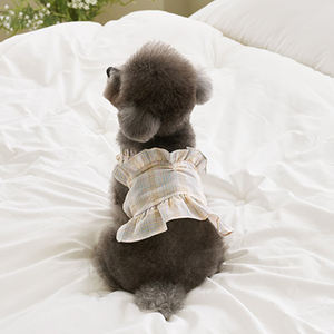 Klasik ekose elbise Sling yaz fırfır elbise firkete köpek kıyafetleri kedi elbise Chihuahua Pety giysileri - Product Image 1