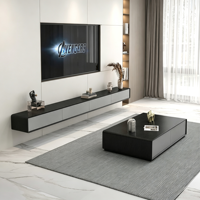 Meuble TV Minimaliste Moderne et Simple pour Appartement, Meuble TV Bas de Luxe Léger pour Salon, Meuble TV Étroit
