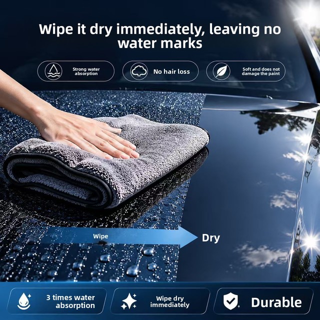X9 B5692 Car Microfiber Cleaning Cloth Thickened Absorbent Lint-Free Braid Wash Towel for Vehicle Cleaning