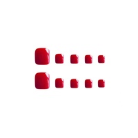 Simple rouge classique pur désir tempérament mode orteil faux ongles 24 pièces ABS portable manucure doigt vente chaude