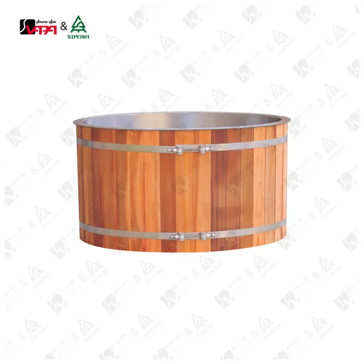 Vapasauna produsen langsung bak mandi es produsen Cold Plunge dengan pendingin 2 orang 40 Hotel Modern kayu Solid Cedar merah