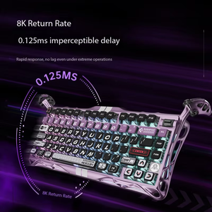 GravaStar V75 Pro Magnetic Axis <b>Keyboard</b> Full Aluminum Wired Single Mode E-sports Game <b>Keyboard</b> 8K Report Rate Purple RGB - Product Image 4