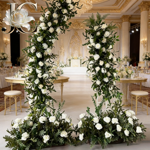 Arche Métallique Dorée JC pour Décoration de Scène de Mariage, Cadre de <span class=keywords><strong>Fond</strong></span> Décoratif pour Zone d'Accueil, Arche Florale - Product Image 1