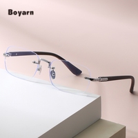 Boyarn Designer Lunettes Cadre Sans Monture En Bois Protection Des Yeux Lunettes D'ordinateur Anti Lumière Bleue Blocage Lunettes Pour Femmes Hommes