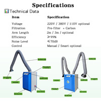 Purificateur d'air industriel à double conduit avec tuyau de collecte de poussière, nouveau système pour l'élimination des fumées de soudage et des poussières