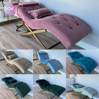 Couverture chauffante en velours de luxe chaise d'extension de cils ergonomique table de beauté lit de cils incurvé pour salon