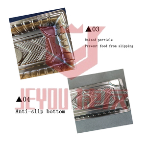 JY-F2205 thân thiện với môi Sushi hộp với nắp phục vụ loại khay dùng một lần hộp vàng nhựa hình chữ nhật khay cho Sushi - Product Image 5