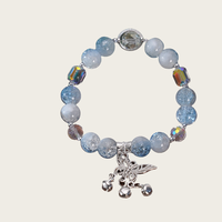 Fantaisie jour coloré Bracelet perlé cristal papillon Bracelet à breloques éclaté flocon de neige bracelet craquelé perles de verre