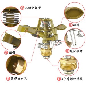 Aspersor Rotatorio de Jardín 3212 con Pasadores para Riego de Césped y Flores, Rotación Automática, Conexión Roscada de 4 Pulgadas - Product Image 1
