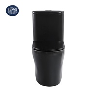 WC de luxe en deux pièces HY-6093B-MB 610 mm, norme européenne CE, noir mat, sans bride, à chasse d'eau