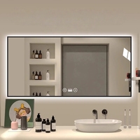 Miroir de salle de bain intelligent à capteur tactile LED mural de haute qualité pour hôtel, vente en gros d'usine