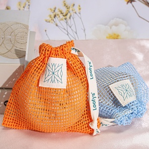 מפעל חם למכירה כותנה קטן רשת סבון קוסמטי תיק שרוך ארוג מותאם אישית לוגו ניילון רשת טואלט סבון כיס - Product Image 4