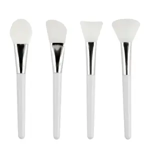 Silicone Mặt nạ bàn chải mỹ phẩm mặt nạ bùn sspatula với nhựa xử lý linh hoạt không có lông dưỡng ẩm Applicator công cụ