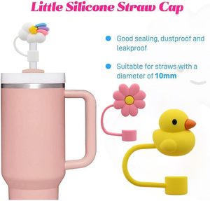 A prova di polvere 10 mm 0.4 in paglia riutilizzabile punte carine <span class=keywords><strong>Daisy</strong></span> fiori nuvola animale anatra Toppers paglia per regali di natale - Product Image 4
