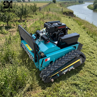 Tondeuse à fléaux industrielle sans fil télécommandée sur chenilles, moteur essence 4 temps 9 CV, pour jardin, ferme et terrains agricoles